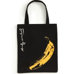 Galison Warhol Banana Canvas Tote Bag - Black