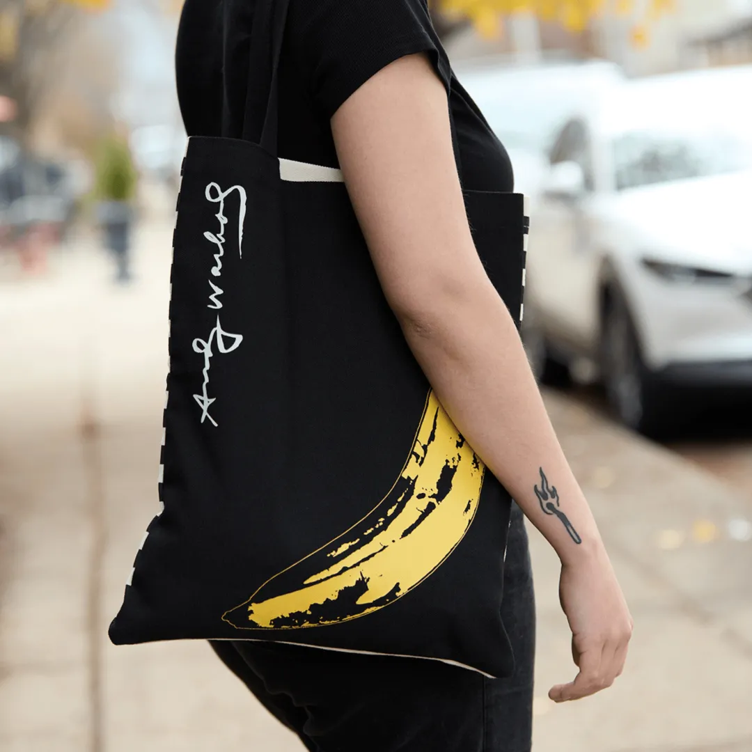 Galison Warhol Banana Canvas Tote Bag - Black