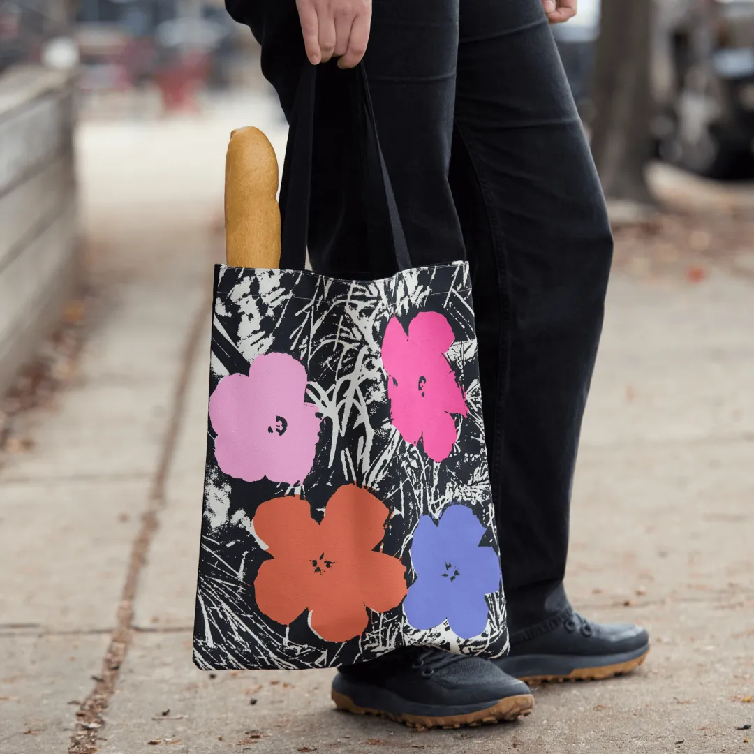 Galison Warhol Flowers Canvas Tote Bag