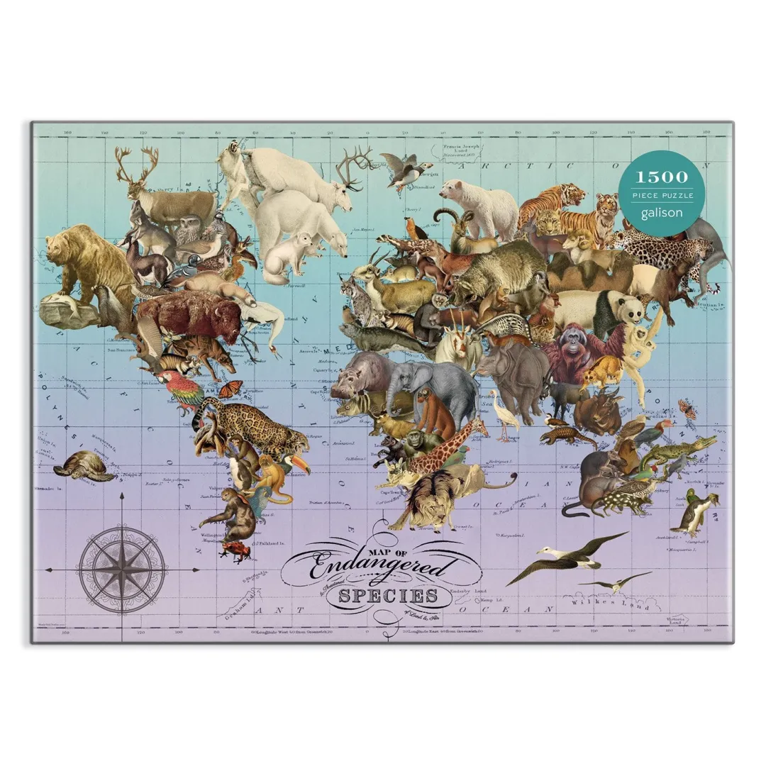Galison Wendy Gold Endangered Species 1500 Piece Jigsaw Puzzle