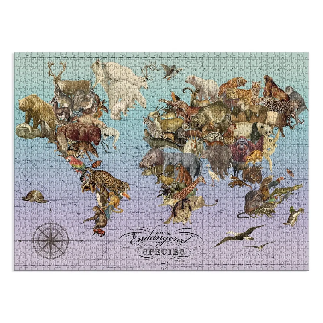 Galison Wendy Gold Endangered Species 1500 Piece Jigsaw Puzzle