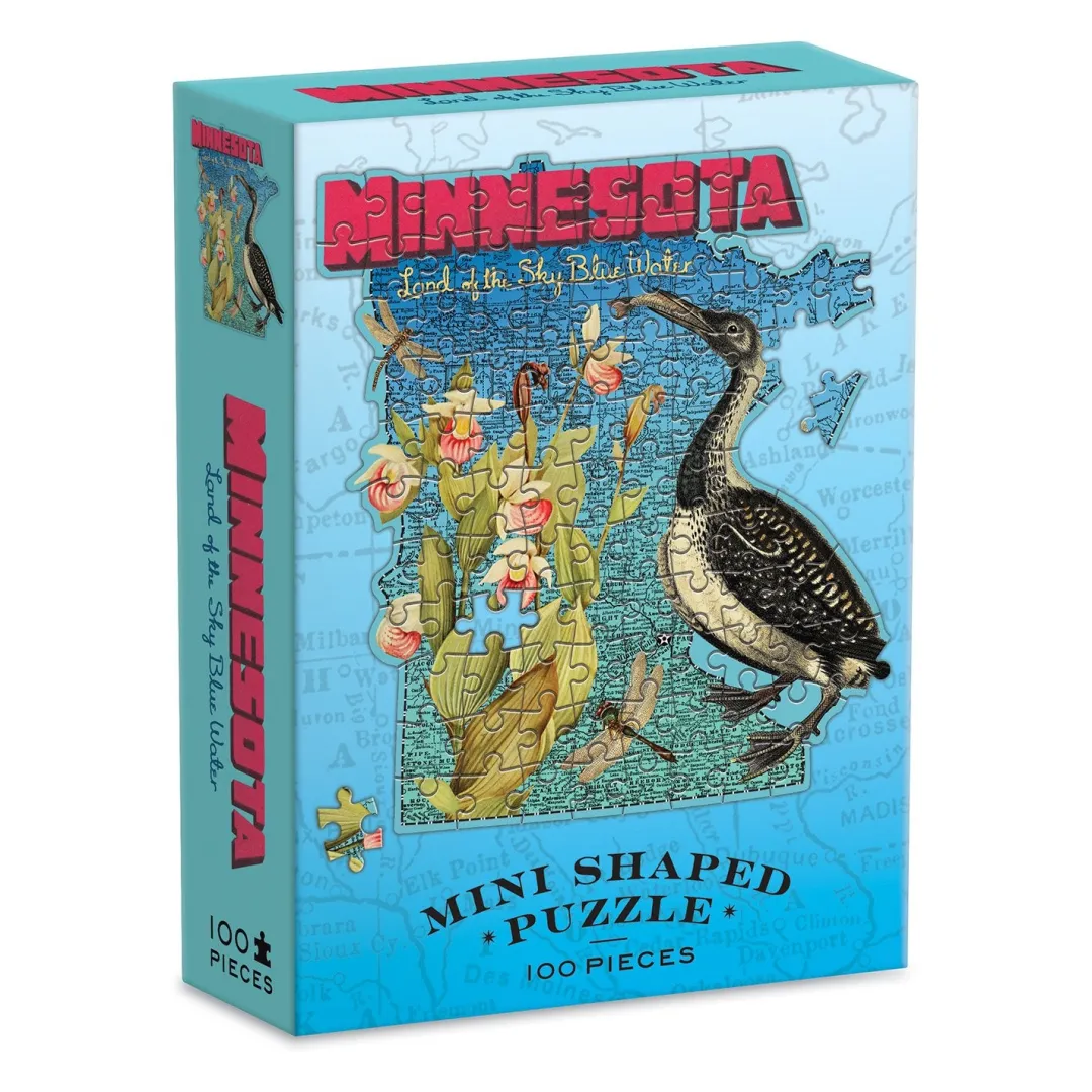 Galison Wendy Gold Minnesota 100 Piece Mini Shaped Jigsaw Puzzle