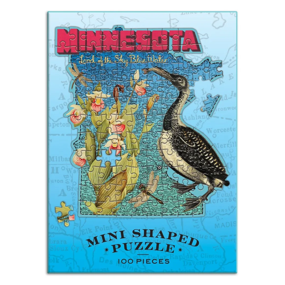 Galison Wendy Gold Minnesota 100 Piece Mini Shaped Jigsaw Puzzle