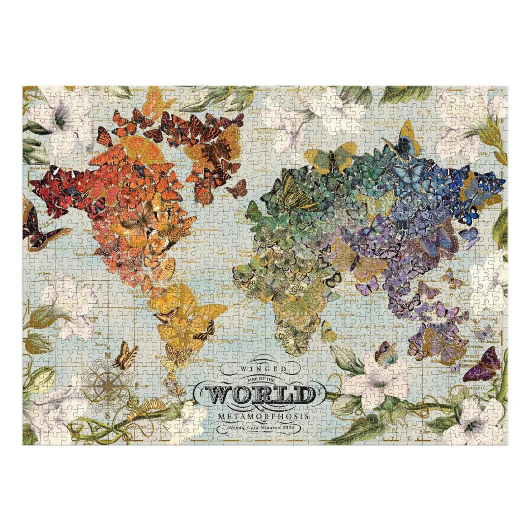 Galison Wendy Gold Winged Metamorphosis 1000 Piece Foil Puzzle