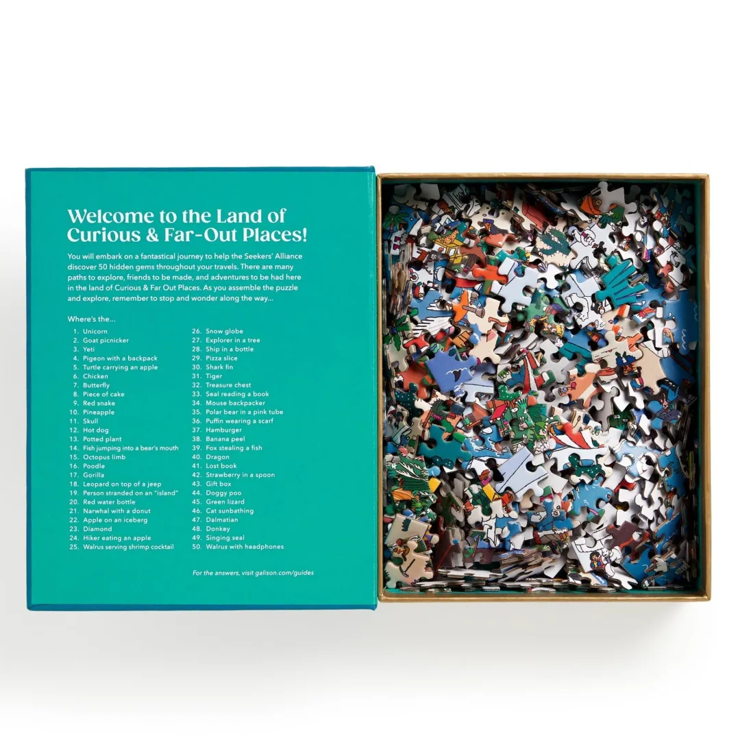 Galison Where's ________? Curious and Far Out Places 500 Piece Search and Find Puzzle