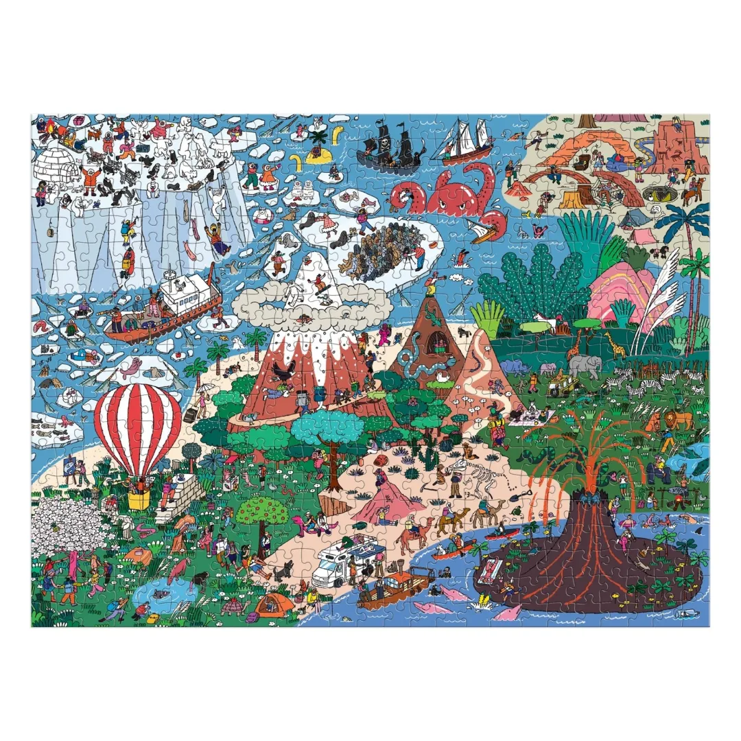 Galison Where's ________? Curious and Far Out Places 500 Piece Search and Find Puzzle