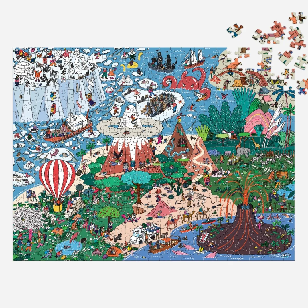 Galison Where's ________? Curious and Far Out Places 500 Piece Search and Find Puzzle