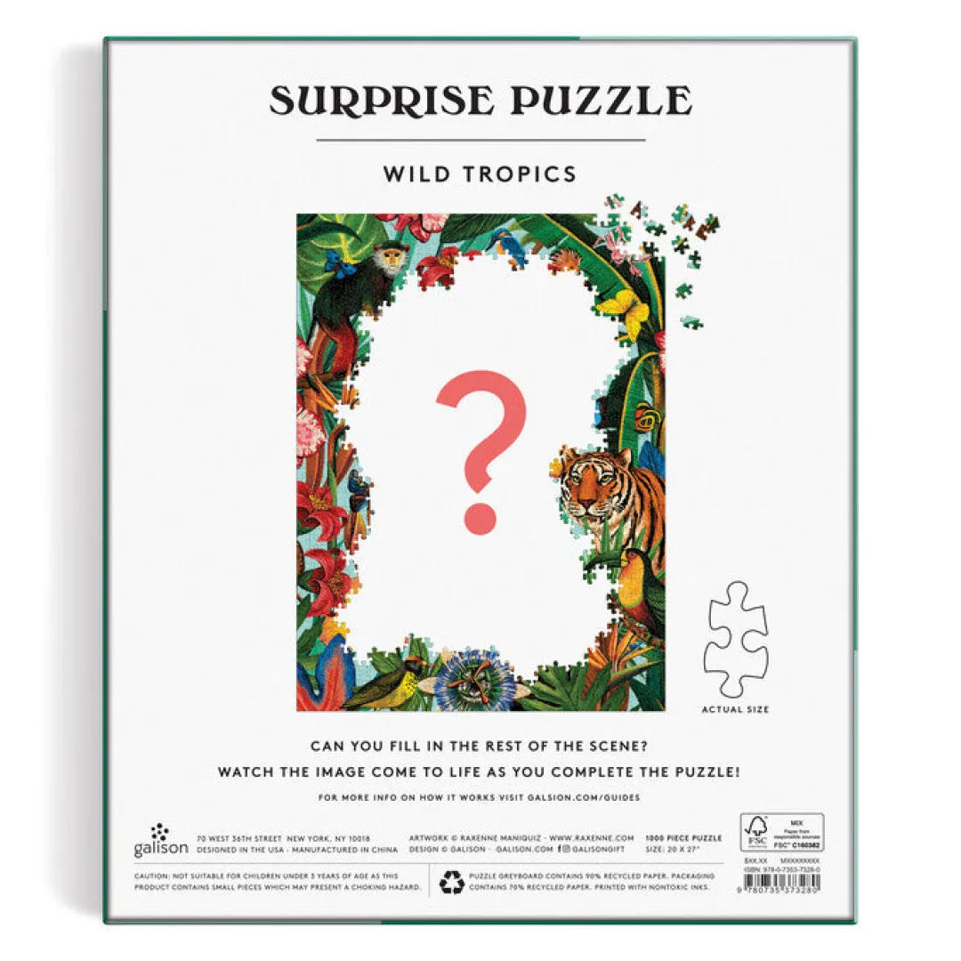 Galison Wild Tropics 1000 Piece Surprise Puzzle