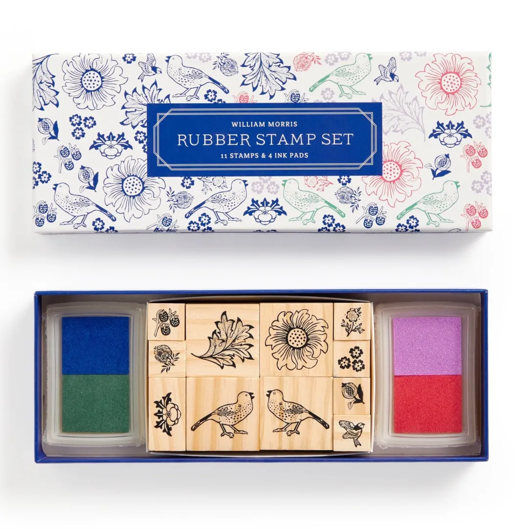 Galison William Morris Rubber Stamp Set