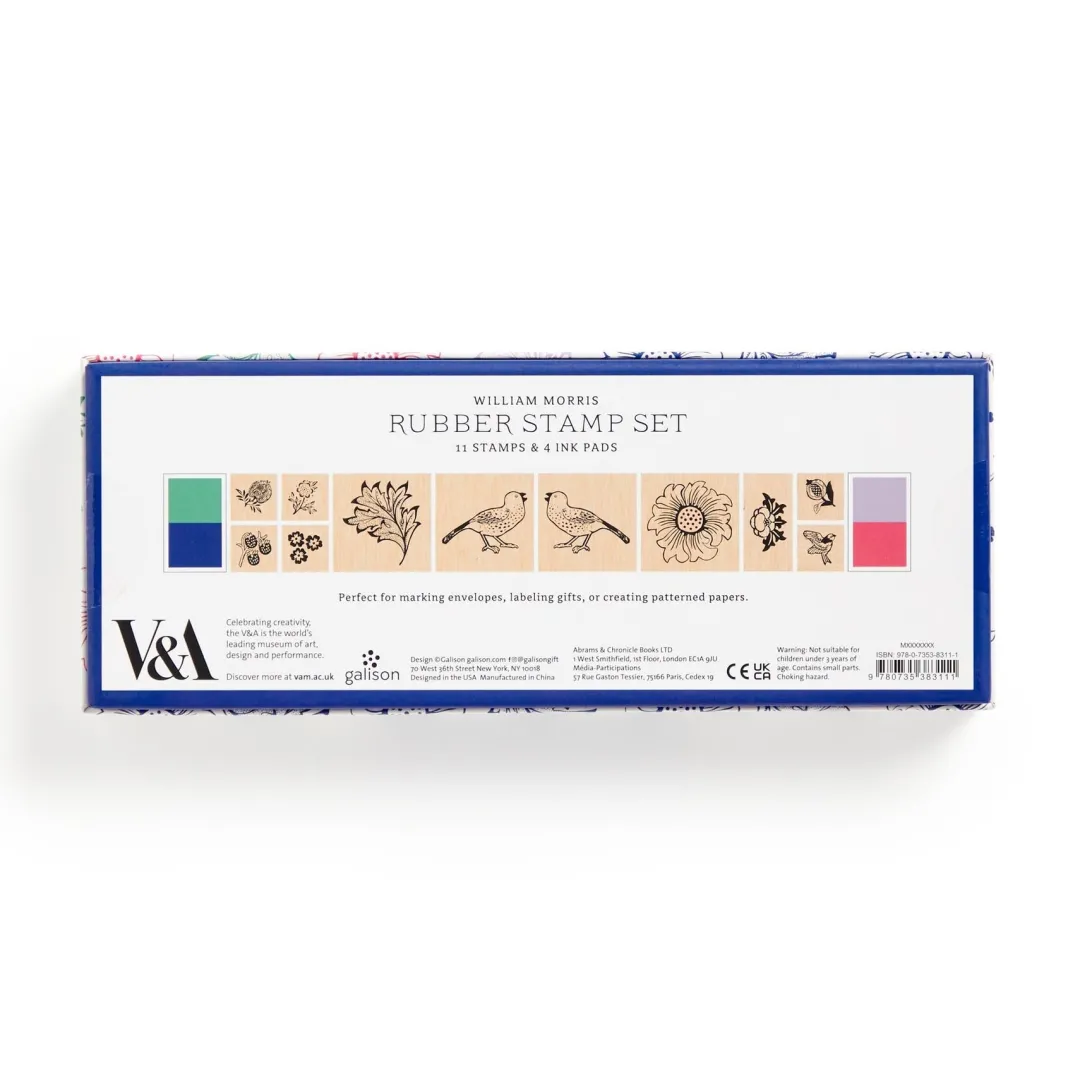 Galison William Morris Rubber Stamp Set