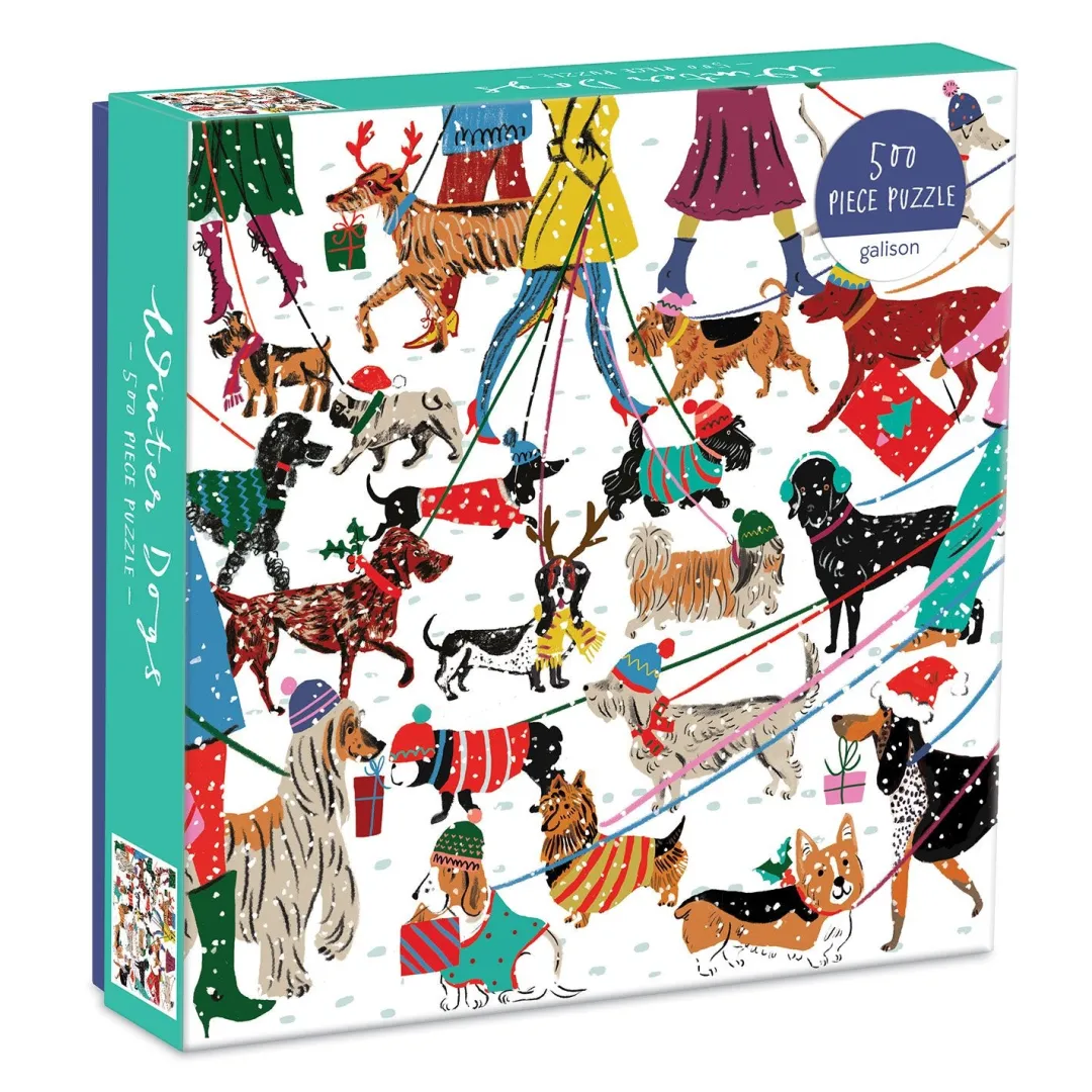 Galison Winter Dogs 500 Piece Jigsaw Puzzle