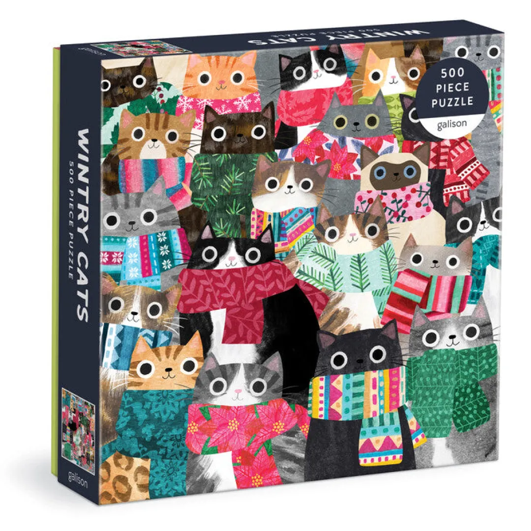 Galison Wintry Cats 500 Piece Puzzle