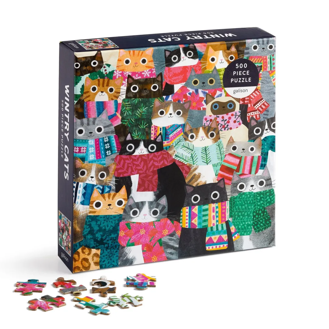 Galison Wintry Cats 500 Piece Puzzle