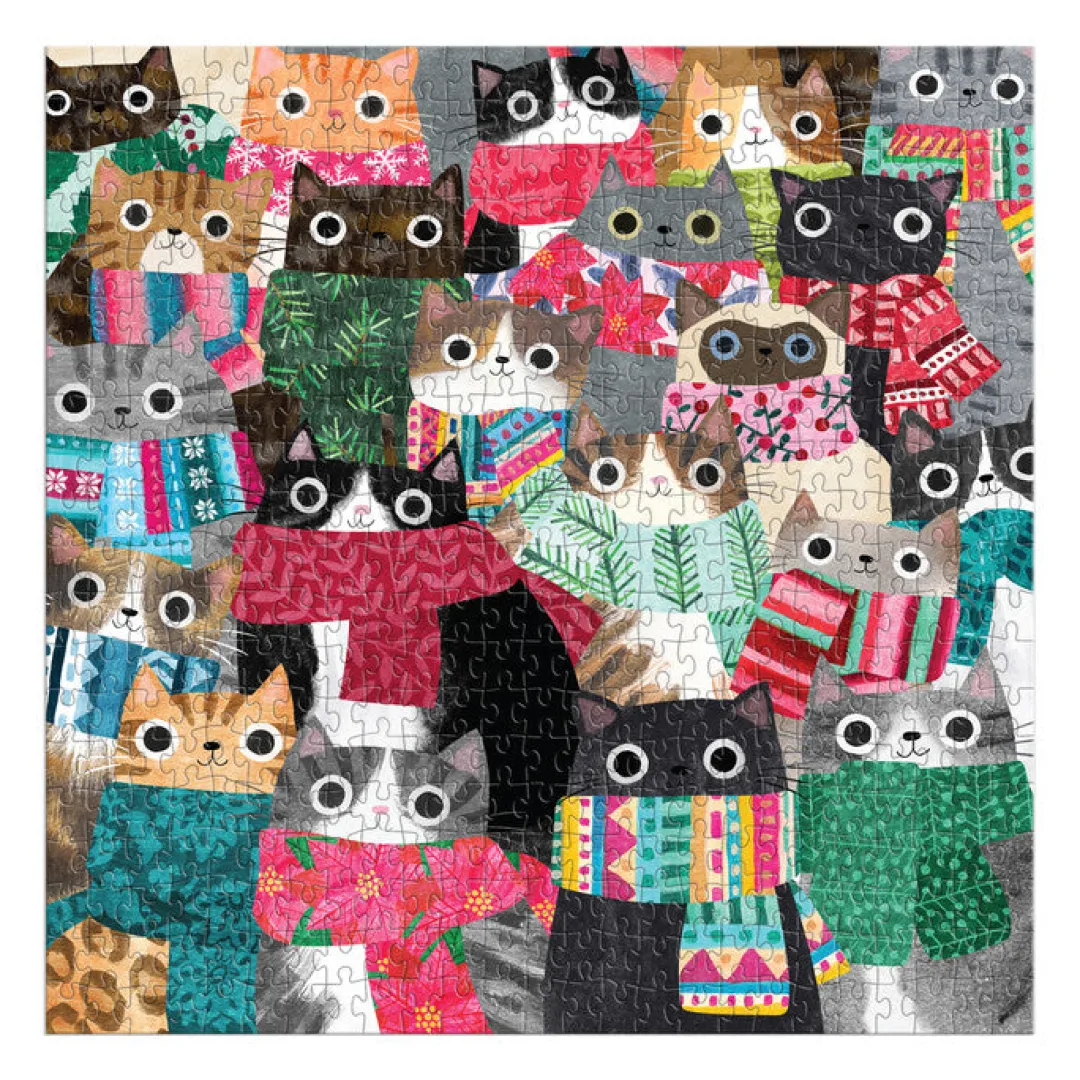 Galison Wintry Cats 500 Piece Puzzle