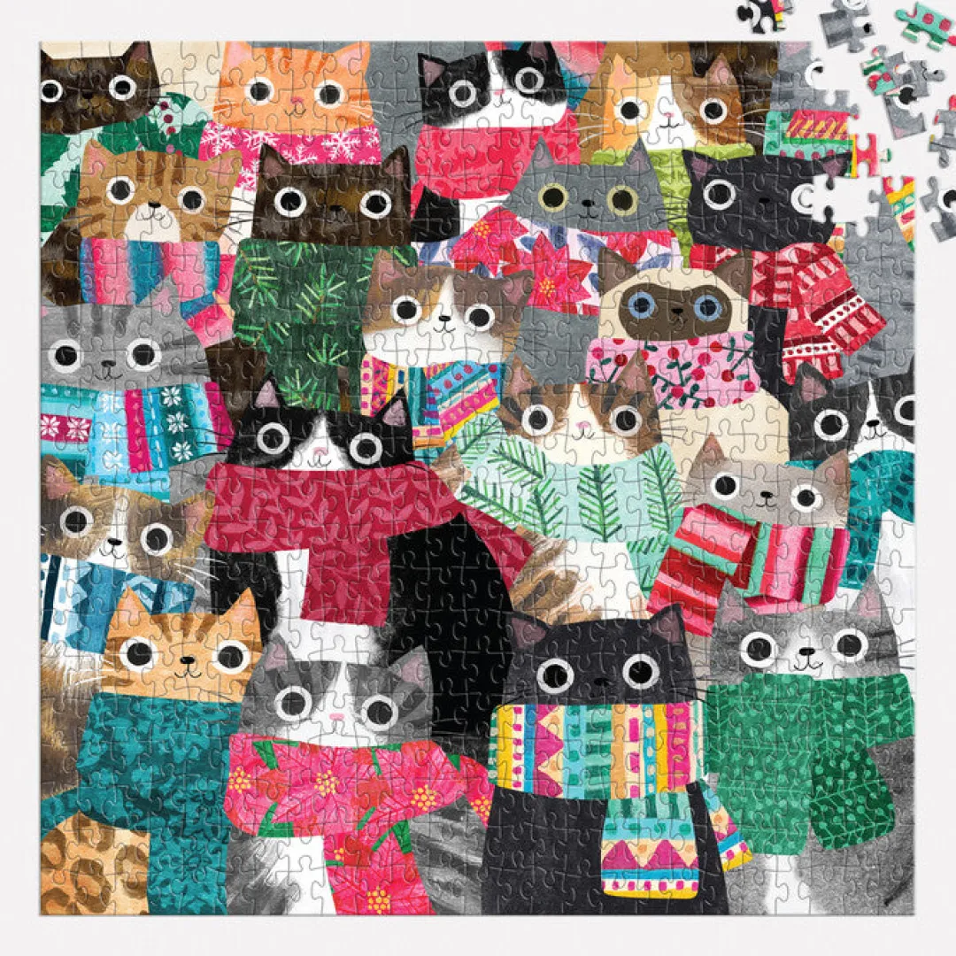 Galison Wintry Cats 500 Piece Puzzle