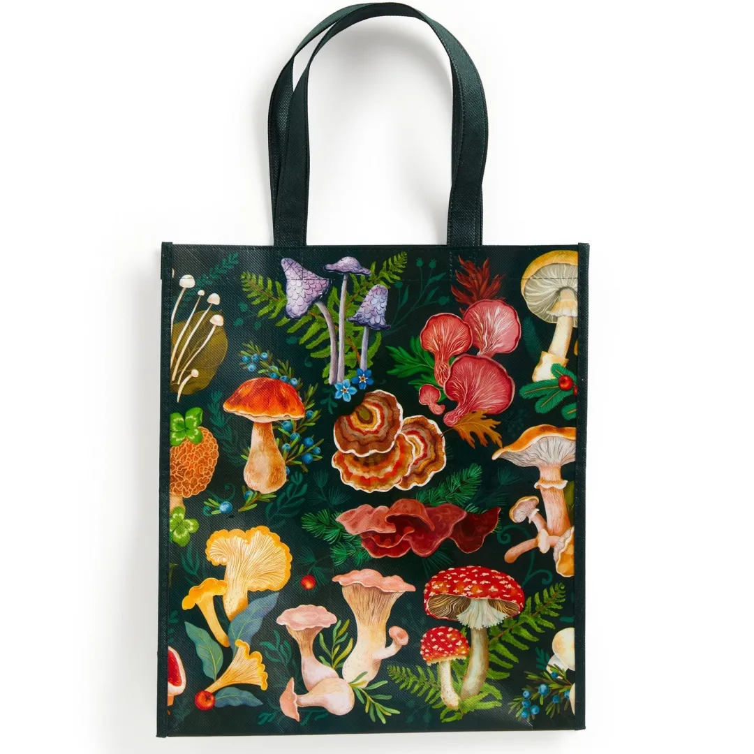 Galison World of Mushrooms Reusable Shopping Bag