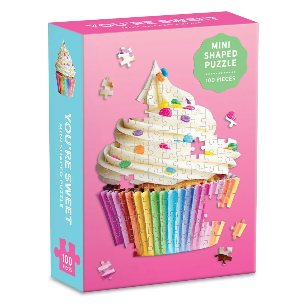 Galison You're Sweet Cupcake 100 Piece Mini Shaped Jigsaw Puzzle